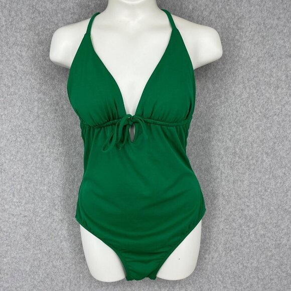 J. Crew Emerald Halter One Piece Swimsuit - Picture 1 of 11